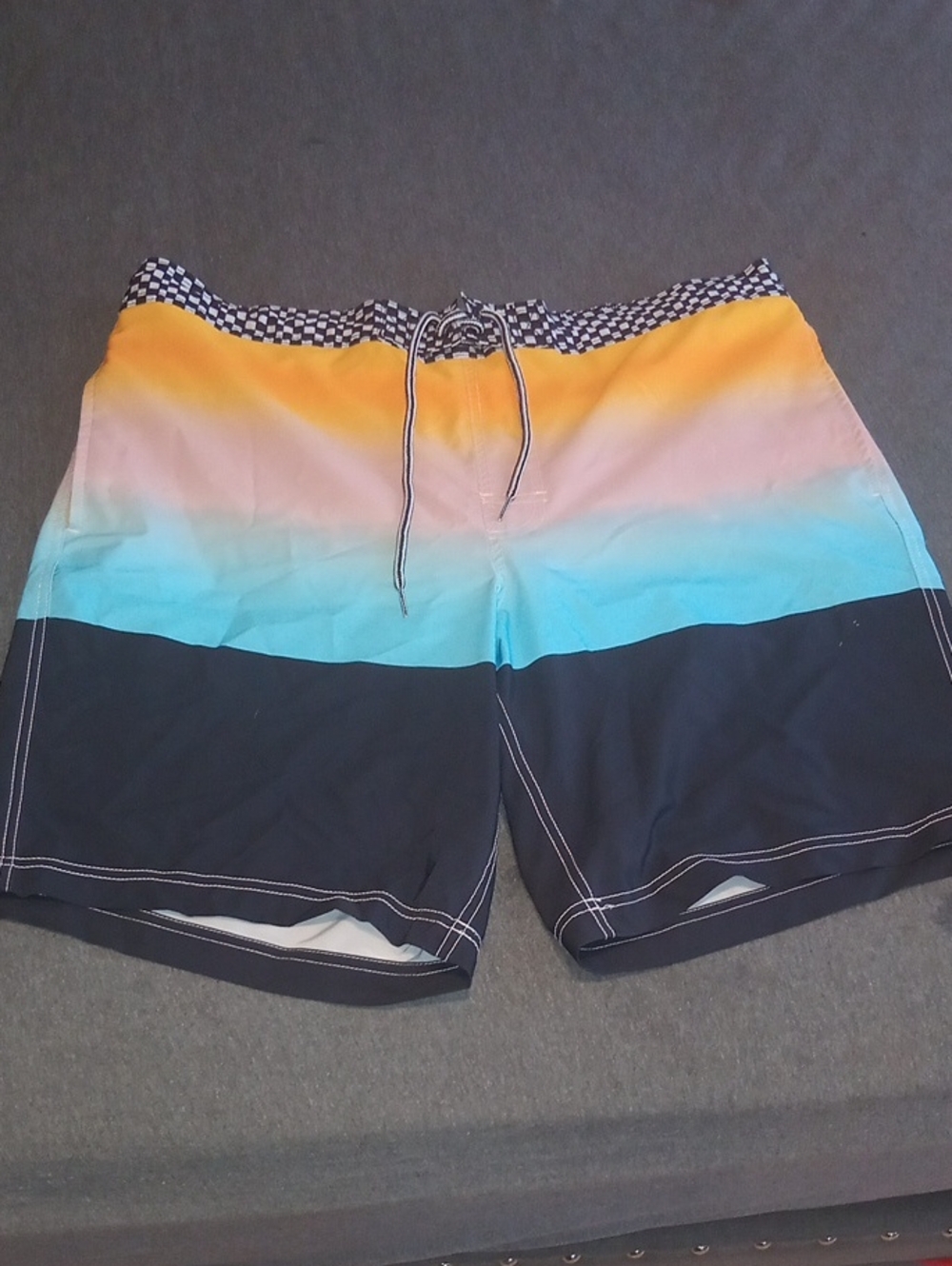 George Men's Gradient Swim Shorts in Orange, Pink, Teal & Navy